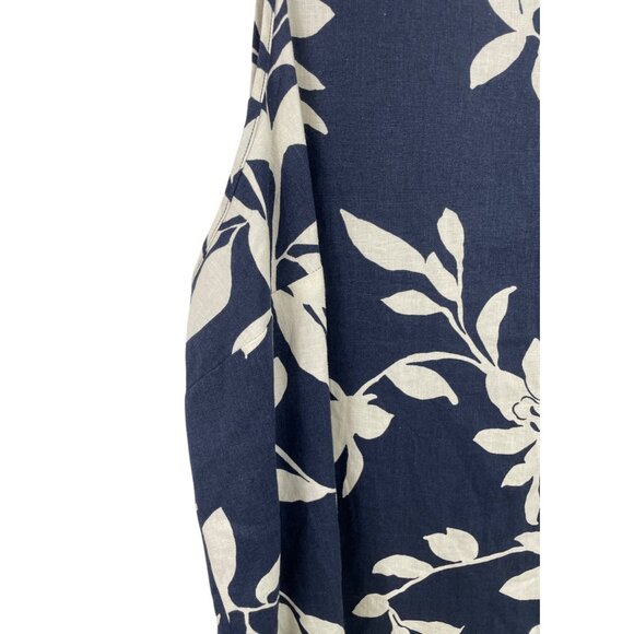 Ophelia Roe Womens 3X Navy & White Floral Print Sleeveless Button Back Top - Picture 4 of 10